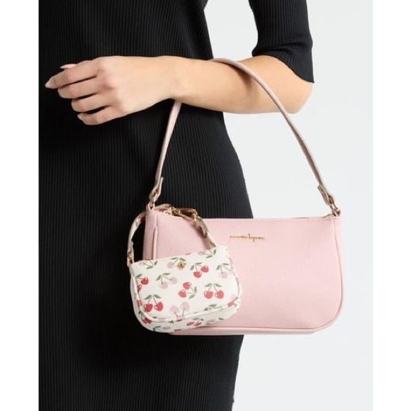 Nanette Lepore Handbags - Nanette Lepore - Pink Shoulder Bag with Cherry Pouch